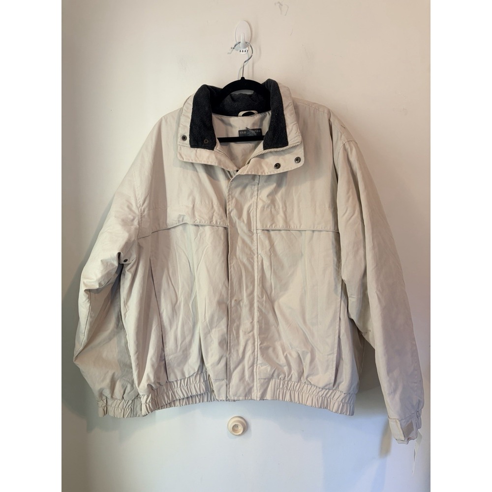 NWT Vintage Saddlebred Tan Fleece Lined Windbreaker Bomber Jacket Men's XL